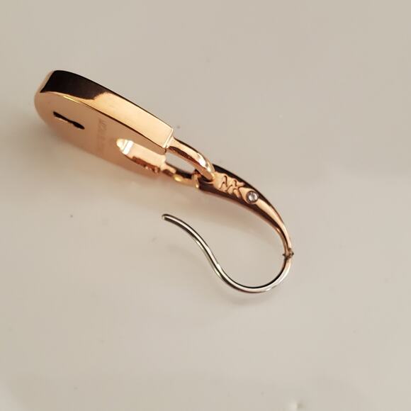 Michael Kors Heritage Rose Gold‎ Tone Pave Crystal Padlock Drop Earrings NWT - Picture 4 of 7